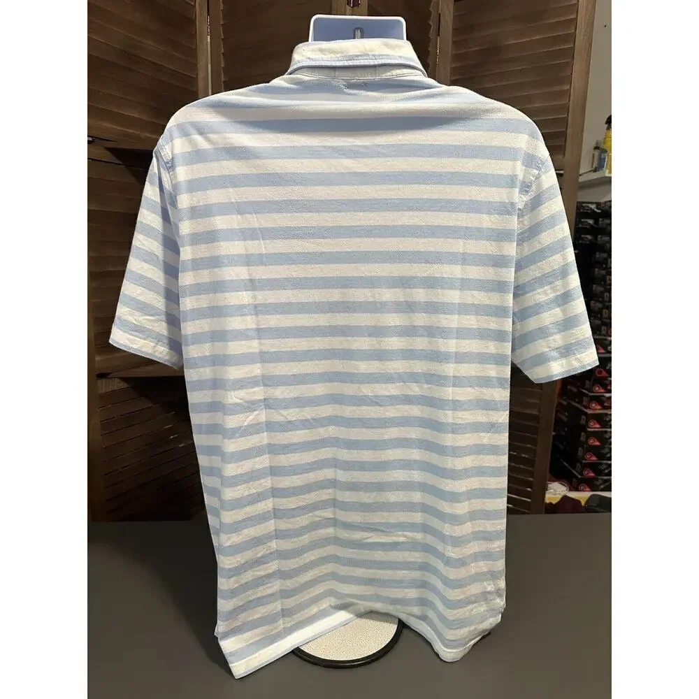 Polo Ralph Lauren Men’s Short Sleeve Polo Shirt Large Pocket Horse Blue White - Picture 3 of 6